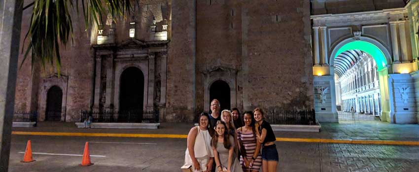 Group shot at night