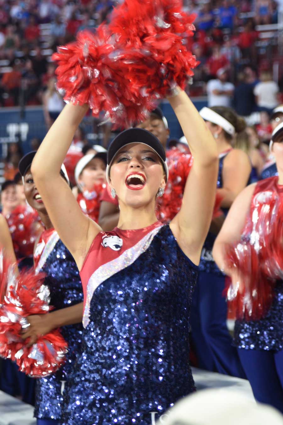 Color Guard member cheering