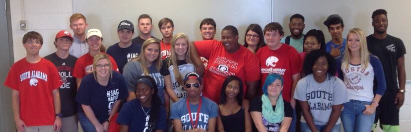 A group of USA Students with Jag gear on.