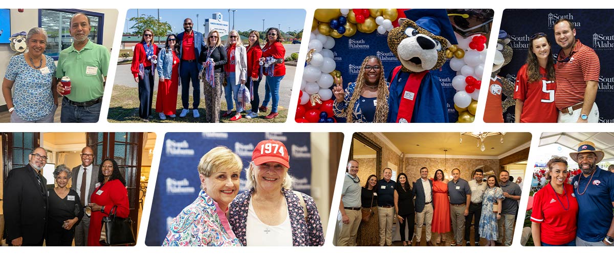 A collage of images from alumni events.