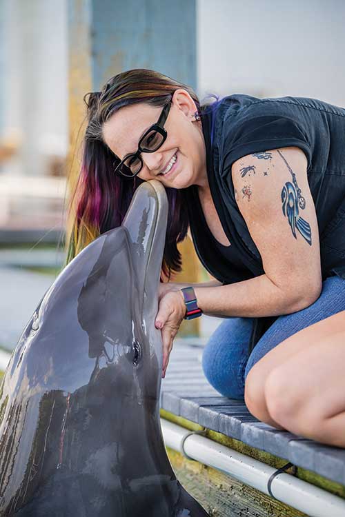 IN HER RESEARCH of emotions in animals, Dr. Heidi Lyn, a psychology professor at South, travels in the wake of dolphins — to Bermuda, the Florida Keys and here, at the Institute for Marine Mammal Studies in Gulfport, Mississippi — where she studies them as they interact with people and with each other.