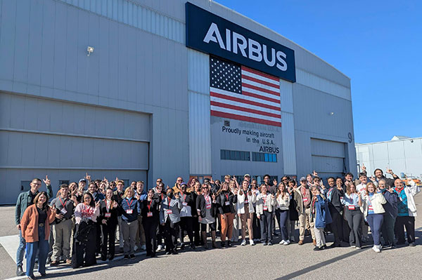 Group photo from Your Career, Your City trip to Airbus