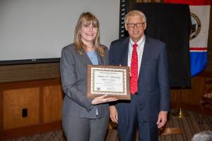 Vallaire Hernandez and President Dr. Tony Waldrop