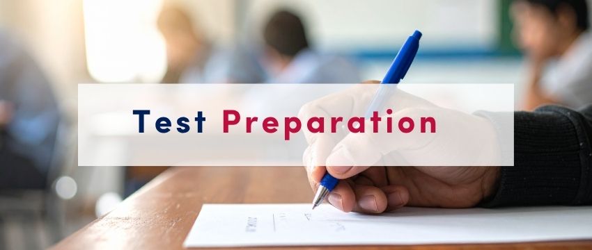 Picture of a person's hand taking a written test