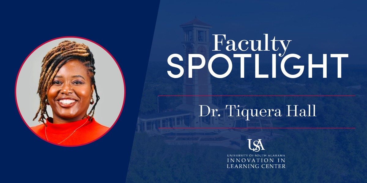 faculty spotlight banner showing photo of dr. tiquera hall